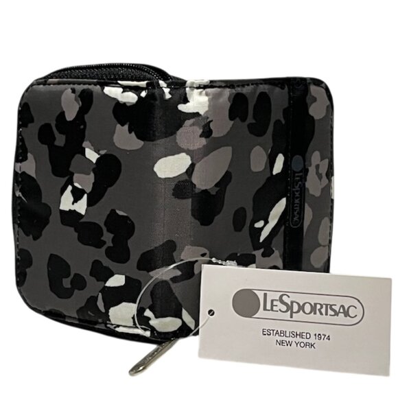 LE SPORTSAC Leopard Noir Bi-Fold Wallet NWT - Picture 7 of 15